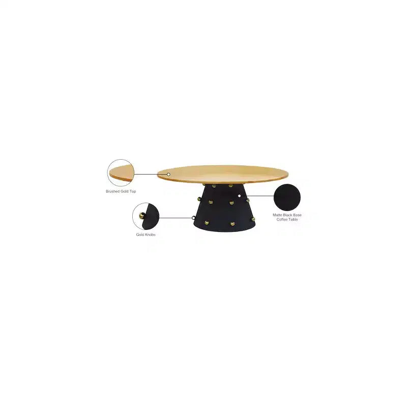 Coffee Table | Brushed Gold Top & Matte Black Iron Base