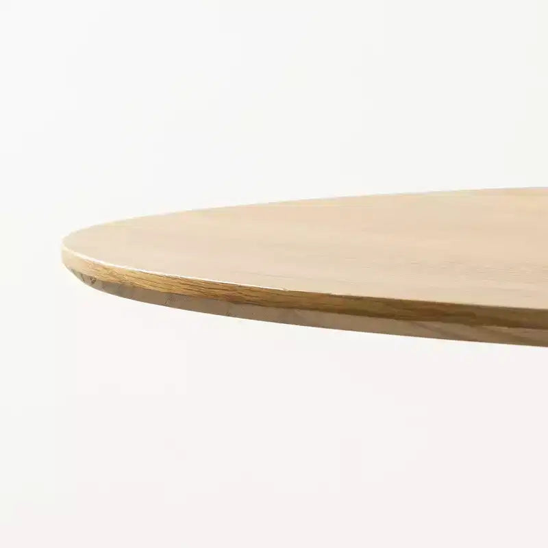 52 Round Dining Table for 6 People Modern Pedestal Table with Fluted Cone Base & Wood MDF Top for Small Space Kitchen Dining Room Cafe Natural
