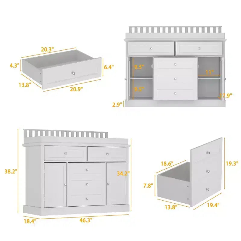 Baby Changing Table Chest of Drawers Edge Protection Top Upholstery