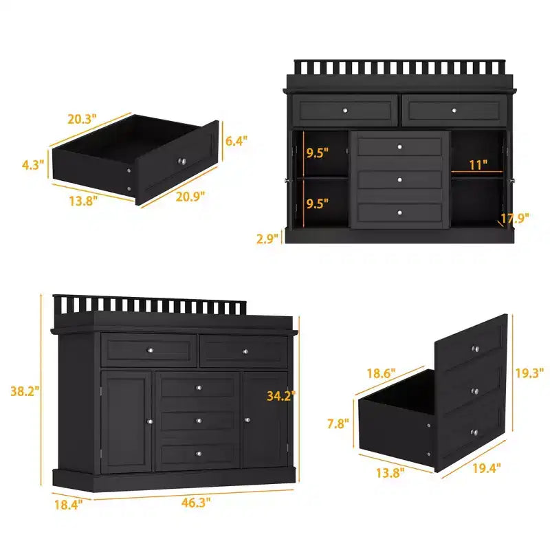 Baby Changing Table Chest of Drawers Edge Protection Top Upholstery