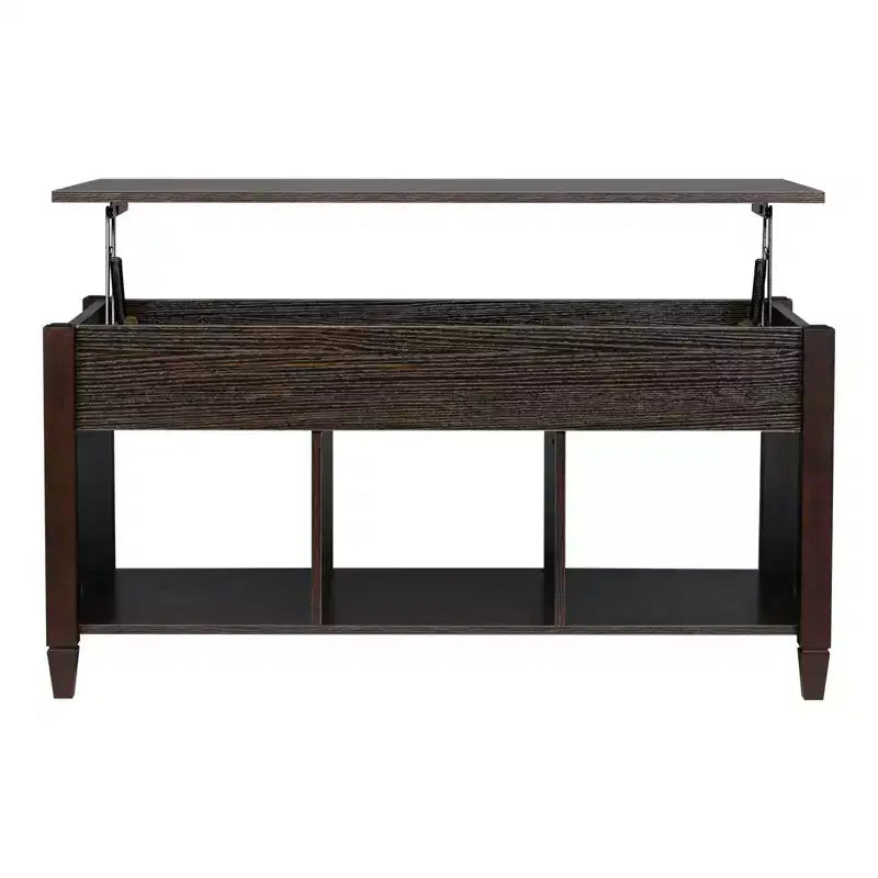 Lift Top Coffee Table Modern Furniture Hidden Compartment and Lift Tabletop Brown