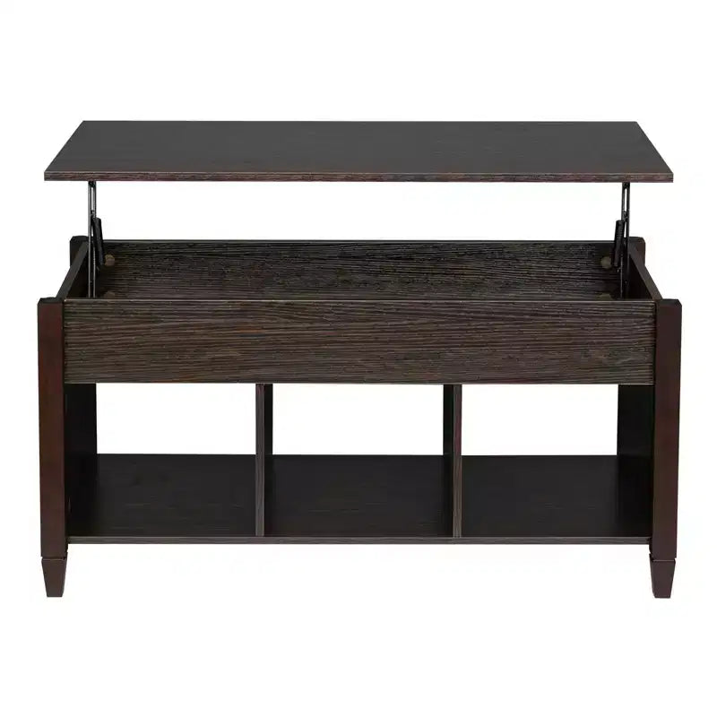 Lift Top Coffee Table Modern Furniture Hidden Compartment and Lift Tabletop Brown