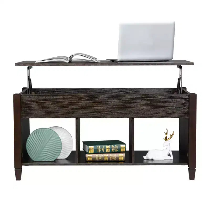 Lift Top Coffee Table Modern Furniture Hidden Compartment and Lift Tabletop Brown