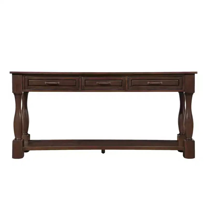 63'' Long Wood Console Table Sideboard with 3 Drawers and 1 Bottom Shelf for Entryway and Hallway, Light Espresso