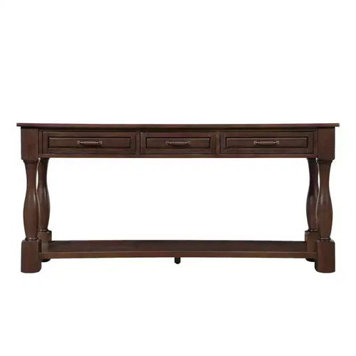 63'' Long Wood Console Table Sideboard with 3 Drawers and 1 Bottom Shelf for Entryway and Hallway, Light Espresso