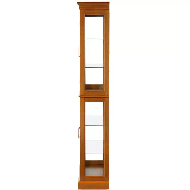 Cabinet, Curio Cabinet with 6 Adjustable Shelves and Tempered Glass Doors, Tall Cabinet for Living Room, Bedroom