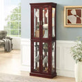 Cabinet, Curio Cabinet with 6 Adjustable Shelves and Tempered Glass Doors, Tall Cabinet for Living Room, Bedroom