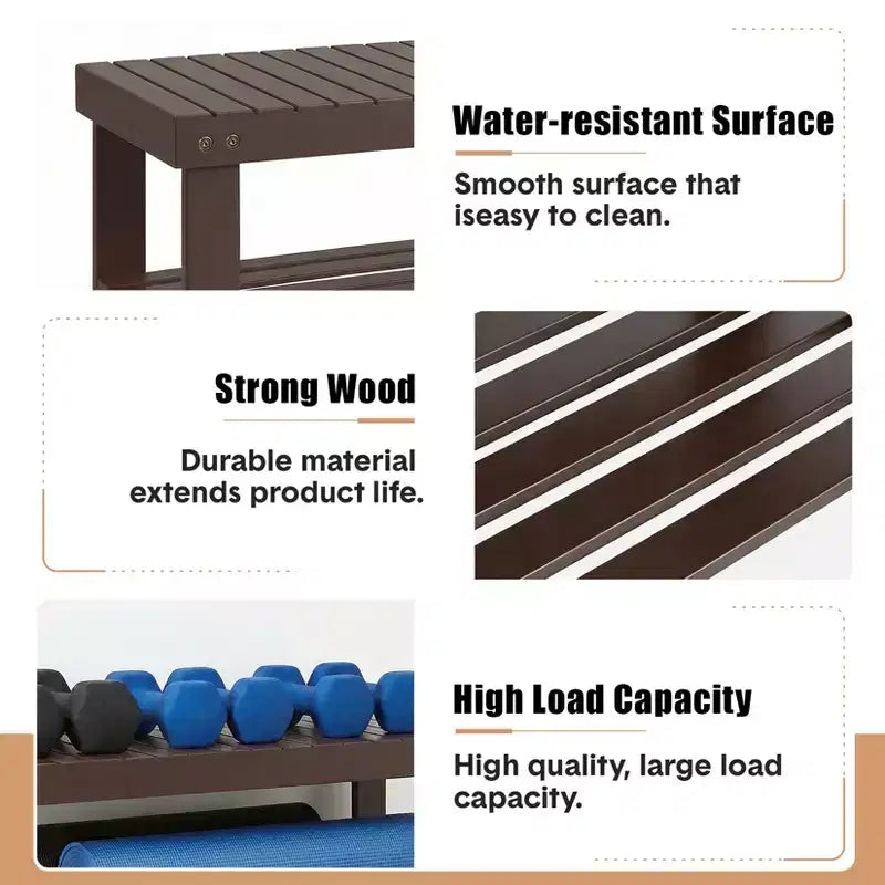 Bamboo 3-Tier Entryway Shoe Rack Storage Bench - Sturdy Shoe Organizer with 286lb Capacity