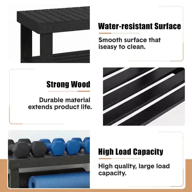 Bamboo 3-Tier Entryway Shoe Rack Storage Bench - Sturdy Shoe Organizer with 286lb Capacity