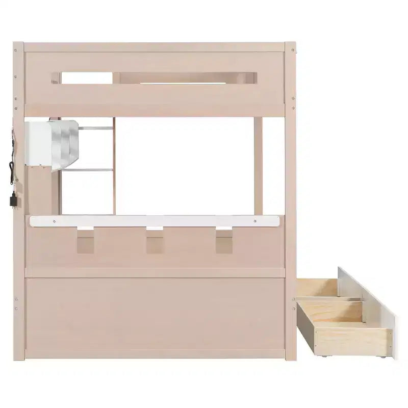 Rivera Castle Style Bunk Bed with 2 Drawers, Shelf and LED