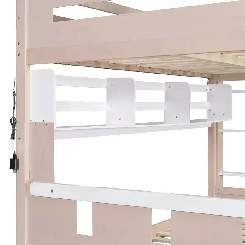 Rivera Castle Style Bunk Bed with 2 Drawers, Shelf and LED