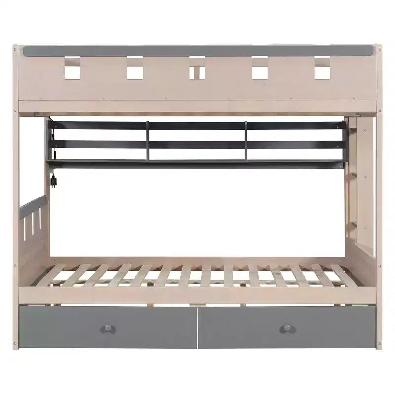 Rivera Castle Style Bunk Bed with 2 Drawers, Shelf and LED