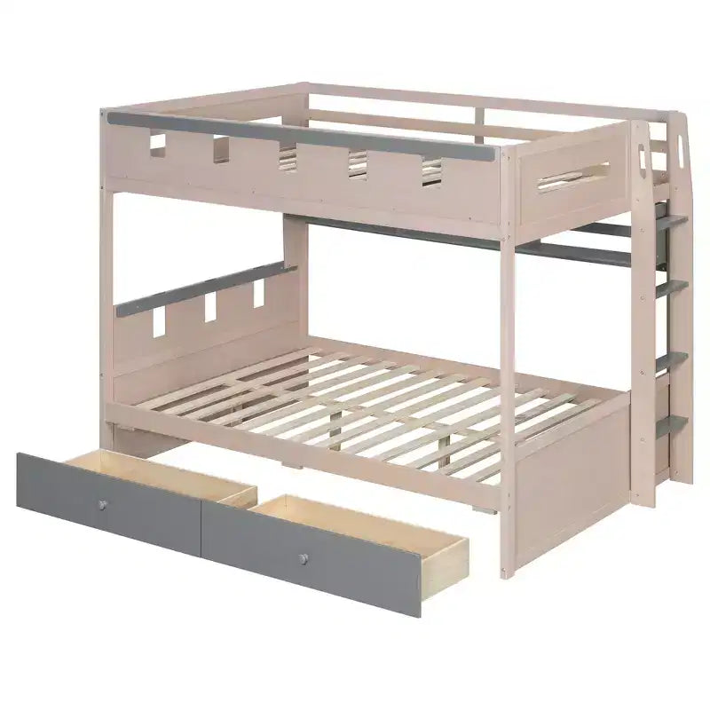 Rivera Castle Style Bunk Bed with 2 Drawers, Shelf and LED