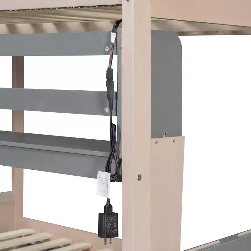 Rivera Castle Style Bunk Bed with 2 Drawers, Shelf and LED