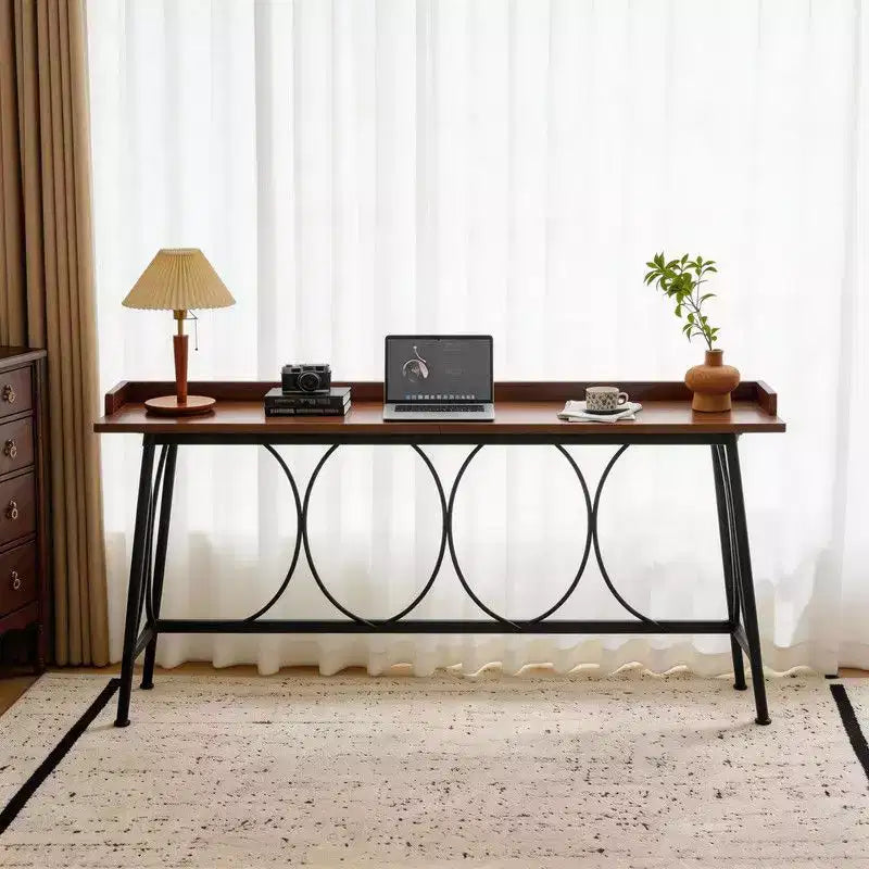 82.28in High Top Modern Bar Table for Home Bar Coffee Station Kitchen Dining and Console Use in Brown