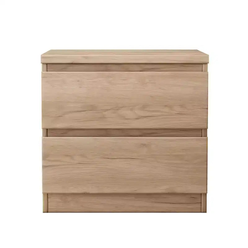 Designed for everyday convenience, this 19.7-Inch Natural Nightstand with 2 Drawers, Beside Table with Drawers Handle Free Design,Thickened Top.
