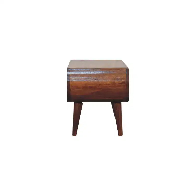 Solid Wood Nordic Style Coffee Table, Open Storage, Brown