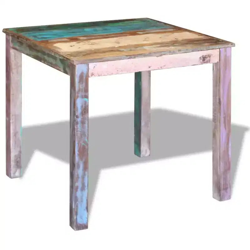 Dining Table Multicolor Solid reclaimed wood Compact Durable