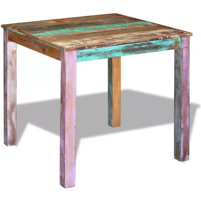 Dining Table Multicolor Solid reclaimed wood Compact Durable