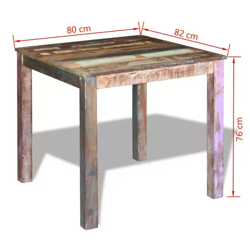 Dining Table Multicolor Solid reclaimed wood Compact Durable