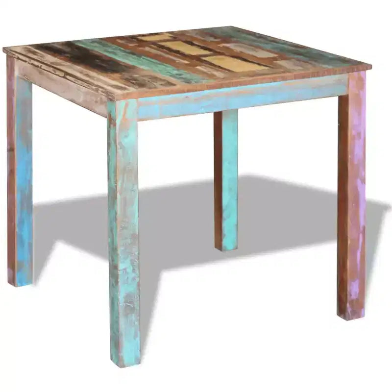 Dining Table Multicolor Solid reclaimed wood Compact Durable