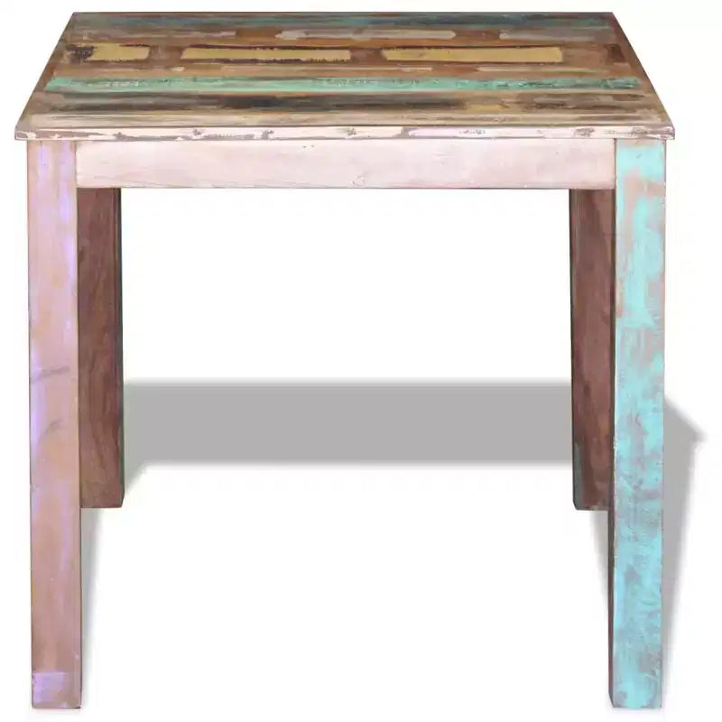 Dining Table Multicolor Solid reclaimed wood Compact Durable