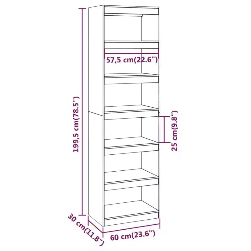 Book Cabinet White Solid Pine Wood Tall Book Cabinet