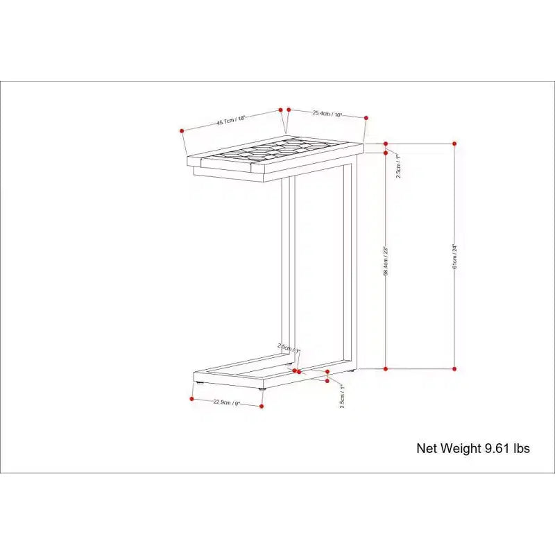 Industrial C-Table | Solid Mango Wood & Black Metal Frame | Natural Stain