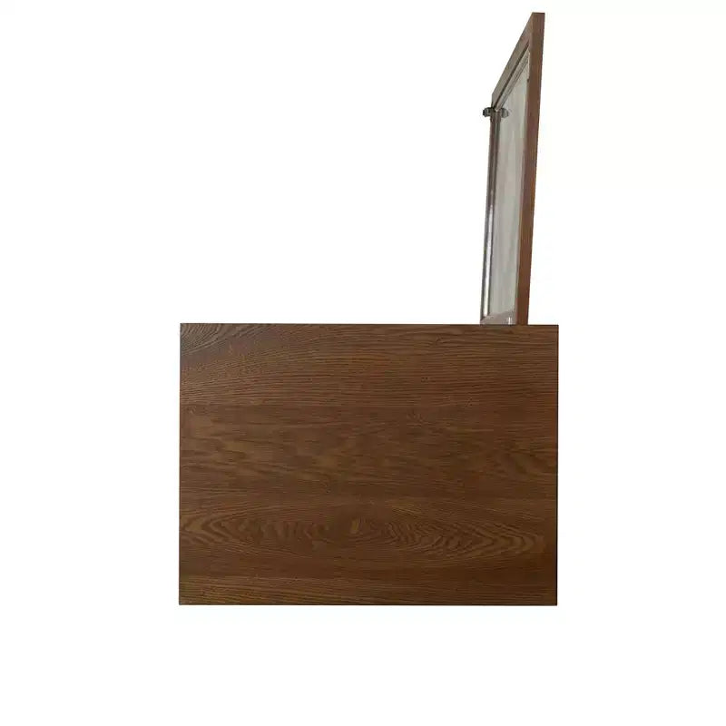 Fetti Lacquered MDF Cabinet with Tempered Glass Door – Brown, 3-Shelf Storage