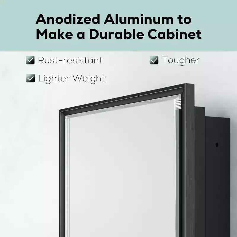 36 in. W x 32 in. H Metal Framed Rectangular Framed Recessed/Surface Mount Medicine Cabinet with Mirror