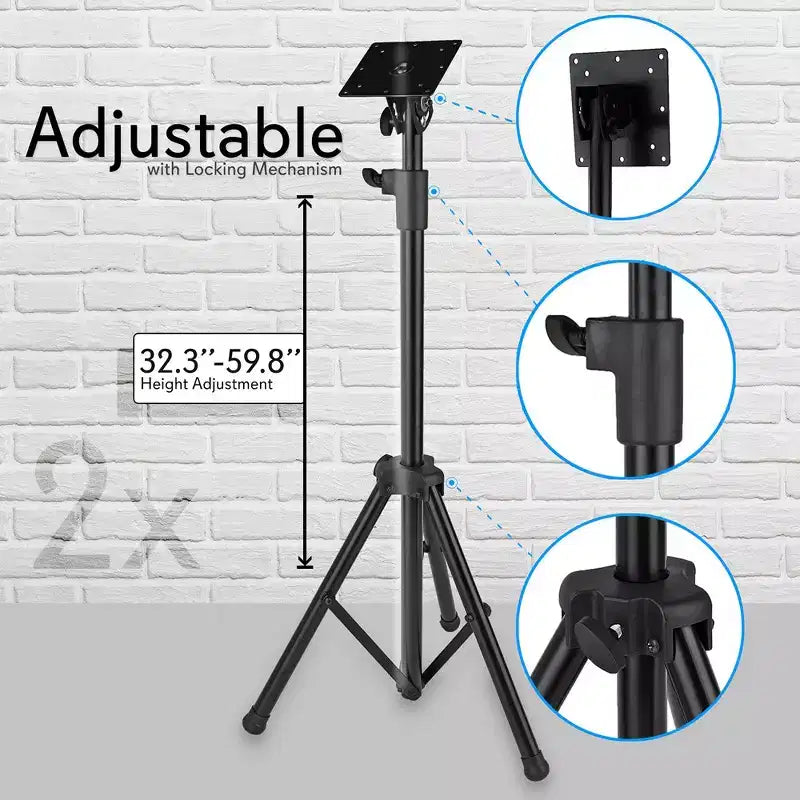 Portable TV Stand - Height Adjustable Foldable Tripod