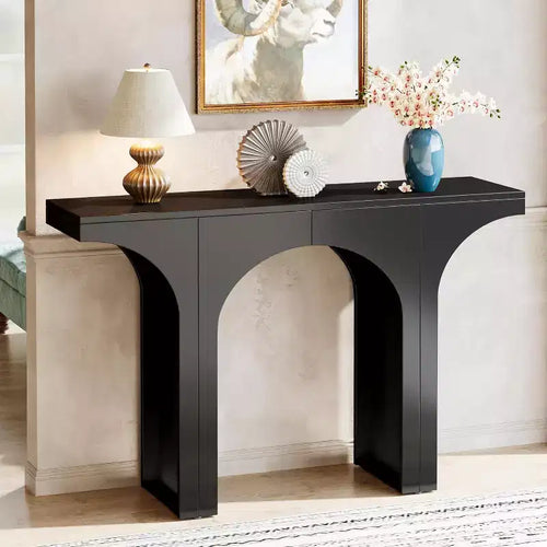 Lantine 47.24 Inches Black Console Table with Arch Base