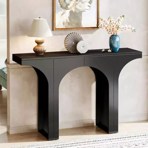 47.24 Inches Black Console Table with Arch Base