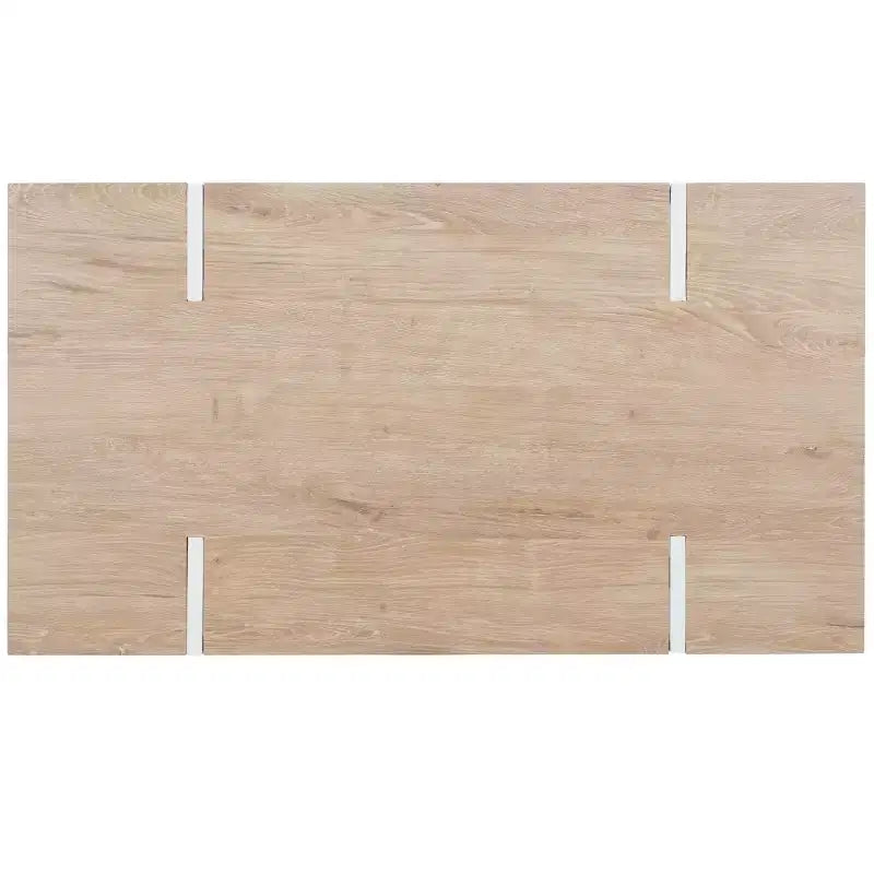 Rectangle Coffee Table | Brown Wood Veneer Top | Iron Loop Leg Frame | Holds 110 lbs