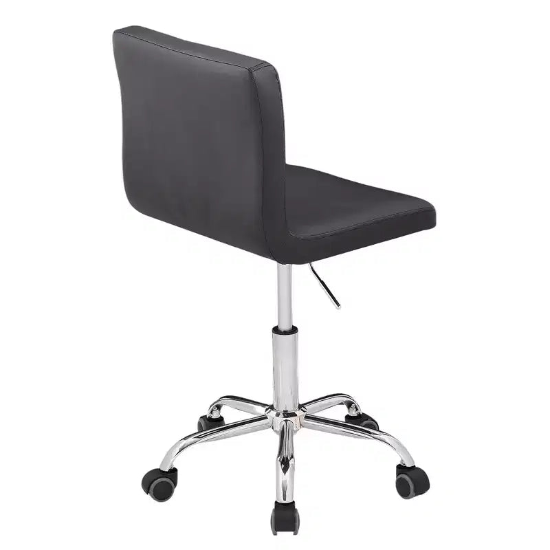 PU Leather Modern Office Computer Chair with Upholstery and Adjustable Metal Base, Mid-Back Armless Swivel Office Chairs