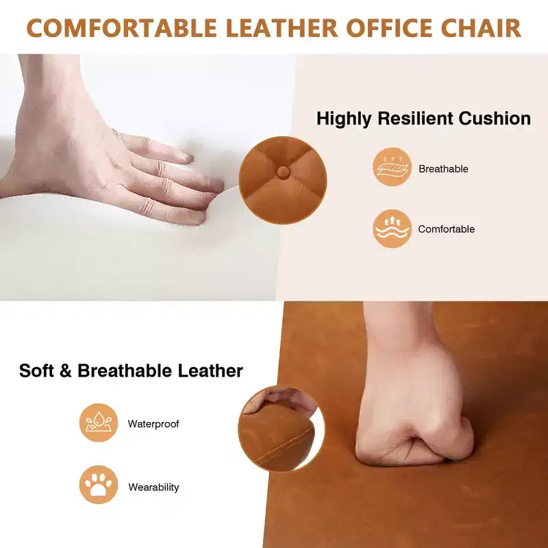 PU Leather Modern Office Computer Chair with Upholstery and Adjustable Metal Base, Mid-Back Armless Swivel Office Chairs