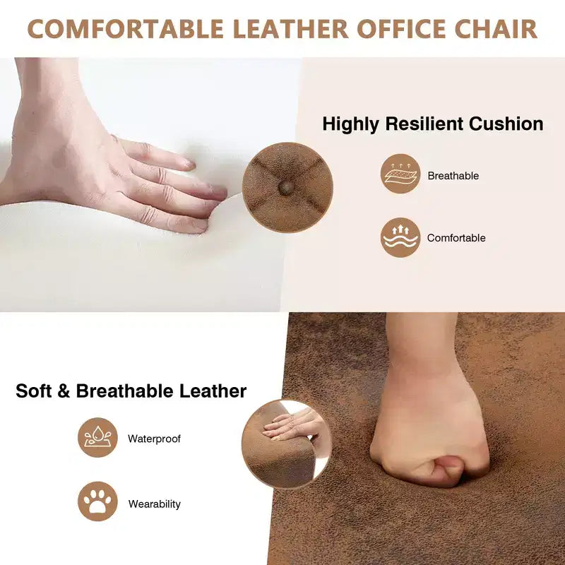 PU Leather Modern Office Computer Chair with Upholstery and Adjustable Metal Base, Mid-Back Armless Swivel Office Chairs
