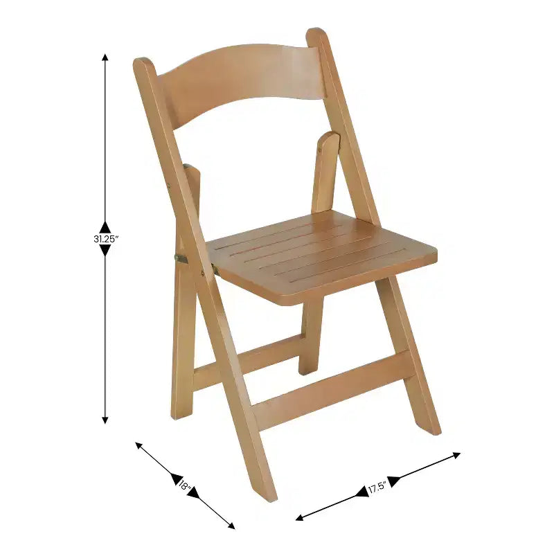Commercial Grade Solid Wood Folding Dining Chair