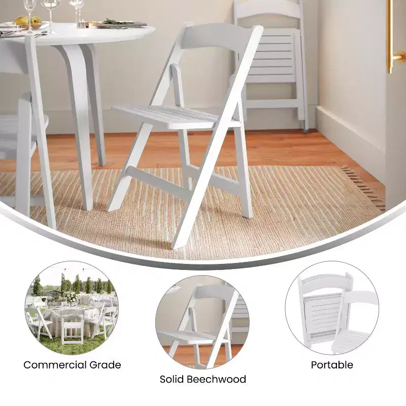 Commercial Grade Solid Wood Folding Dining Chair