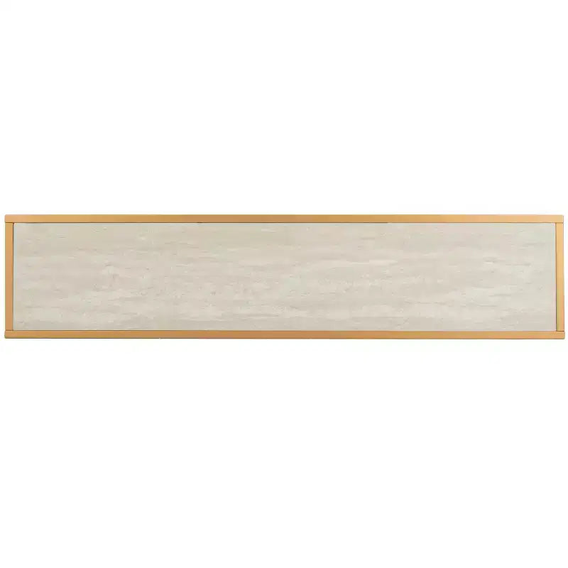 Console Table with Open Shelf — Modern Gold Frame, Staggered Tiers