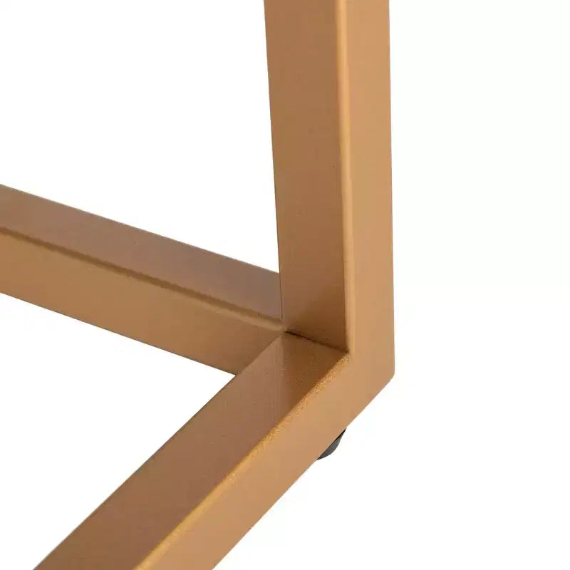 Console Table with Open Shelf — Modern Gold Frame, Staggered Tiers