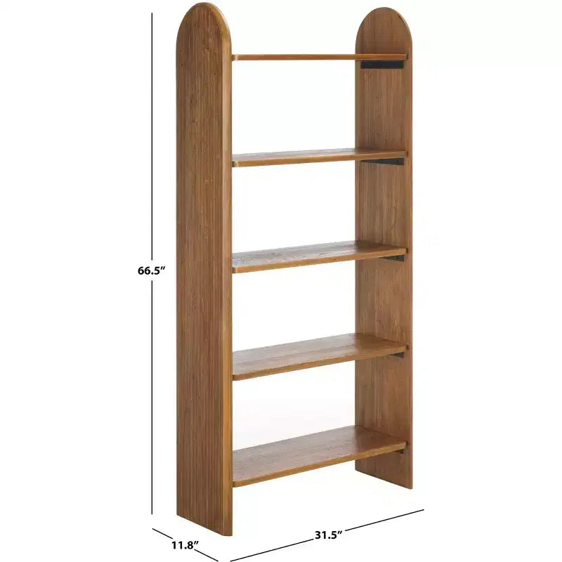 5-Shelf Ribbed Ladder Etagere Bookcase