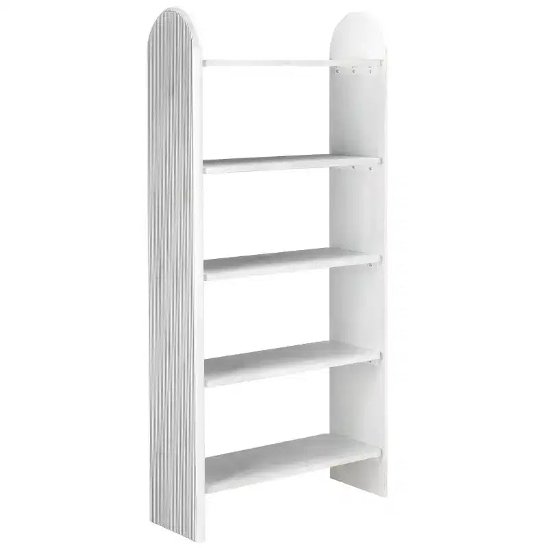 5-Shelf Ribbed Ladder Etagere Bookcase