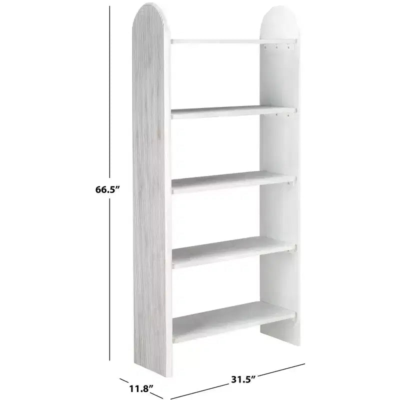 5-Shelf Ribbed Ladder Etagere Bookcase
