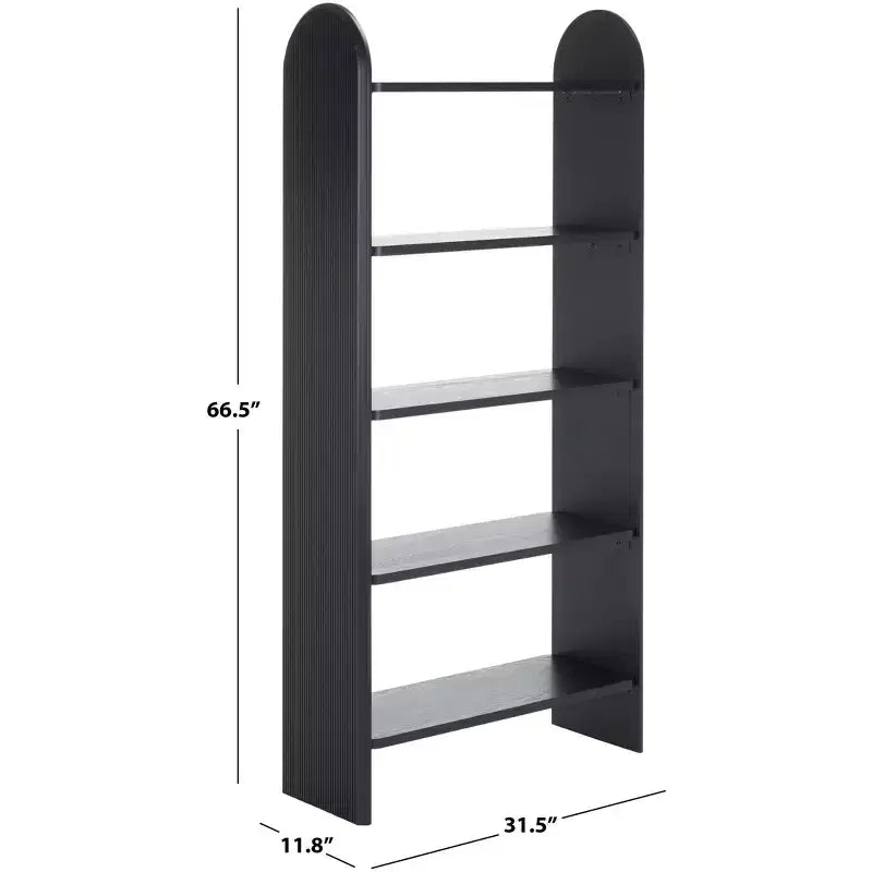 5-Shelf Ribbed Ladder Etagere Bookcase