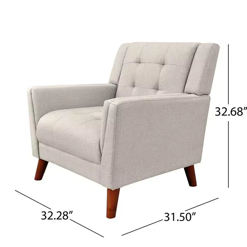 Modern Armchair, Accent Chair,Button Tufted Upholstered Armchair With Wooden Tapered Legs,30.50'' x 31.50'' x 32.50''(2.54*2.63*2.71ft)