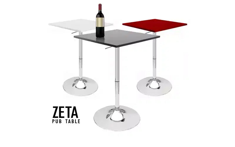 Modern Home Zeta Contemporary Adjustable Height 24 Bar Table