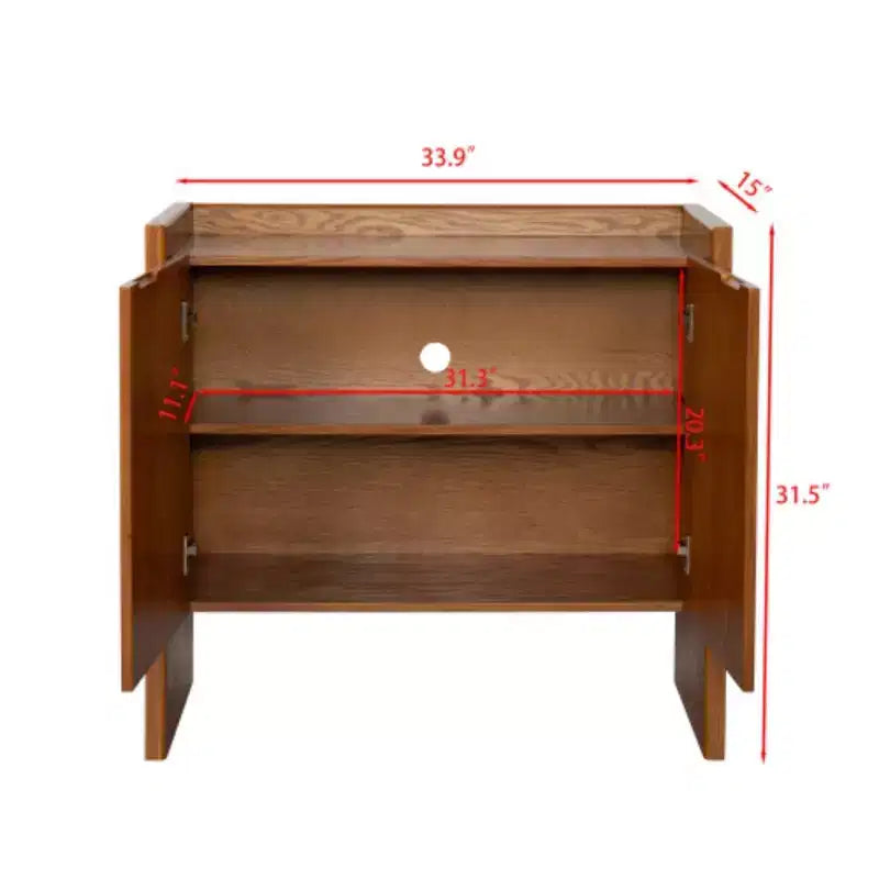 Mdf Walnut Sideboard, Dining Cabinet With Storage, Country Style Storage Cabinet, Suitable For Entry, Hallway, Living Room, Kitchen, Dining Room
